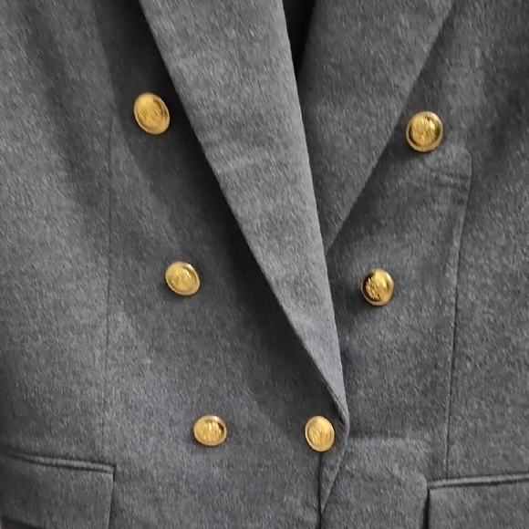 Zara Women's Charcoal Blazer with Gold Accents - Picture 6 of 9